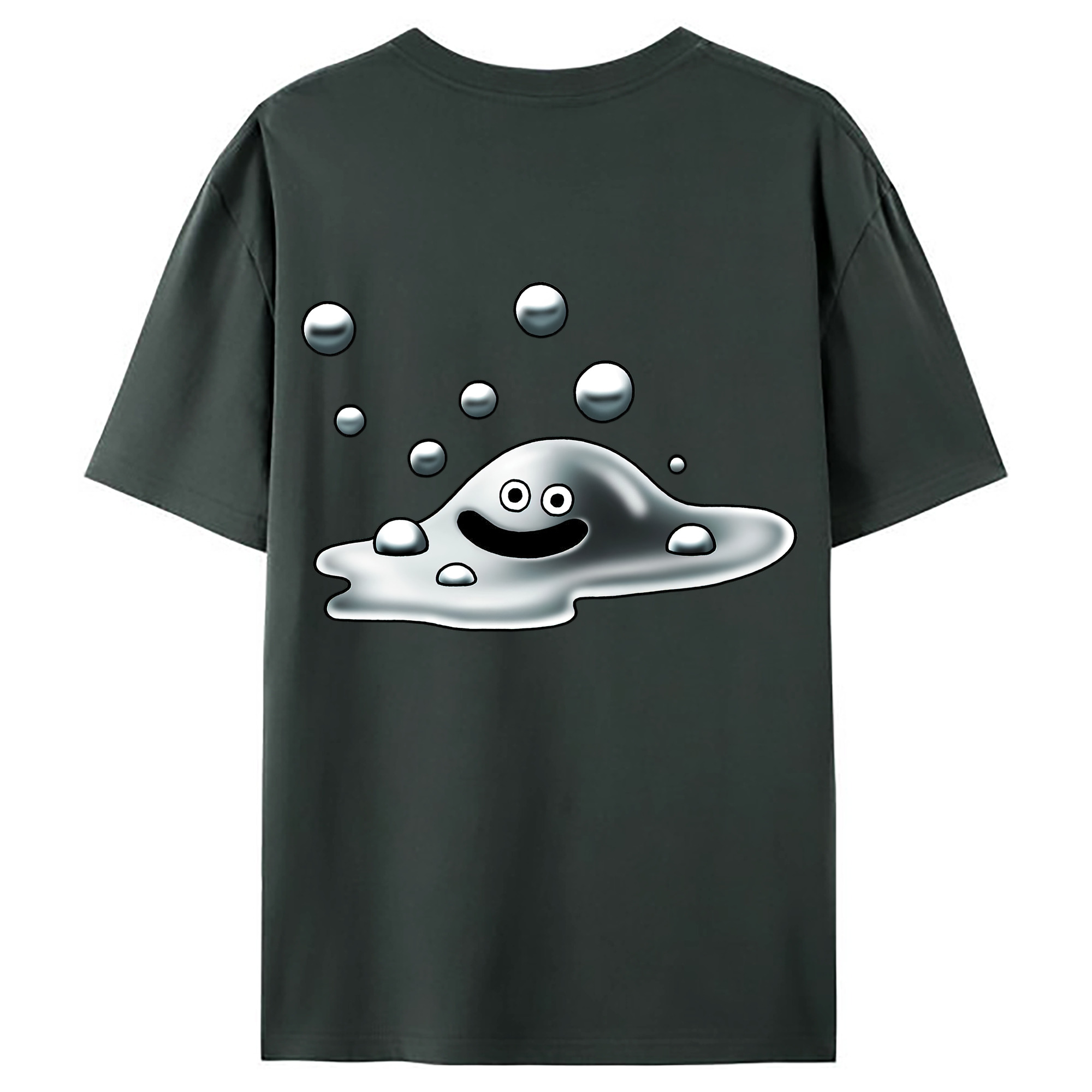 （画像用） ドラゴンクエスト Doragon Kuesuto Dragon Quest 綿100％ メンズ半袖Tシャツ（バックプリント） 通気性
